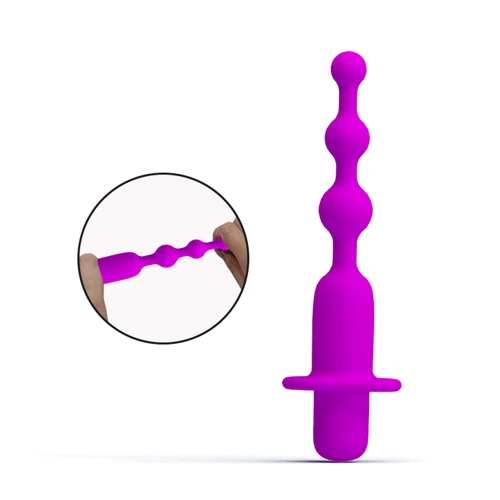 Анальний ланцюжок з вібрацією Pretty Love Hermosa Anal Beads Purple: Наявність вібрації  є