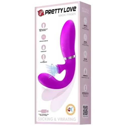 Вибростимулятор точки G с вакуумной стимуляцией PRETTY LOVE - MAGIC FINGER, BI-014435 фото 7