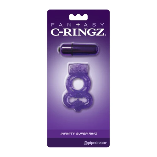 Ерекційне кільце з вібрацією Infinity Super Ring Black, пурпурний: Виробник Pipedream