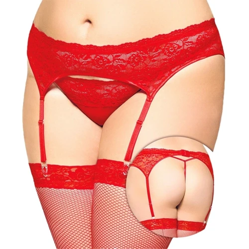 Пояс для панчох SoftLine Garterbelt 3305, Plus Size, XL (red)