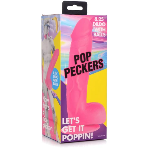 Фаллоимитатор Pop Peckers 8.25" Dildo Pink: Мошонка Есть