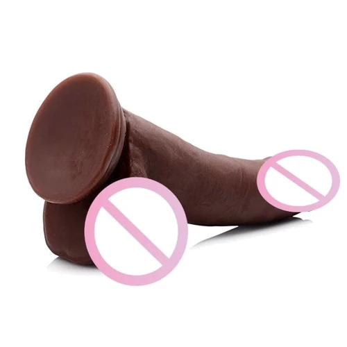 8 Inch Ultra Real Dual Layer Suction Cup Dildo - Medium Skin Tone - фаллоимитатор 18x5 см, коричневый: Назначение Вагинальные