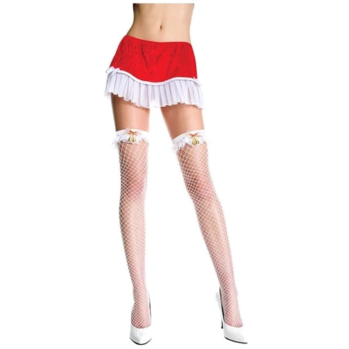 Чулки в сетку Music Legs, O/S(белые)