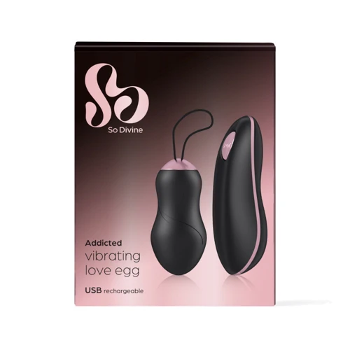 Виброяйцо с пультом ДУ So Divine Addicted Love Egg Вlack: Диаметр, см 3.4