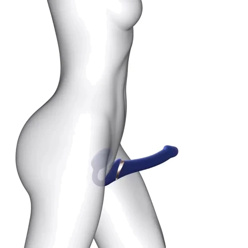 Безремневой вибрострапон с вакуумной стимуляцией Strap-On-Me Multi Orgasm - L - Blue: Диаметр, см 4.2