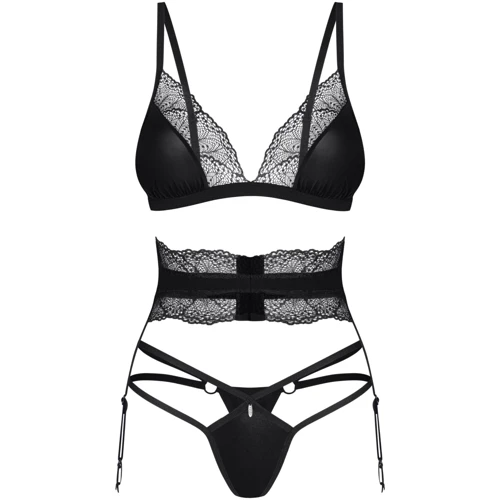 Комплект Obsessive Lobellis 3-pcs set XS/S: Декор Кружево
