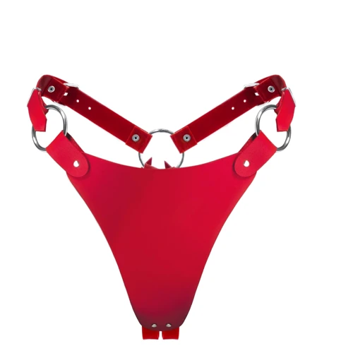 Трусики з натуральної шкіри Feral Feelings - String Bikini Red
