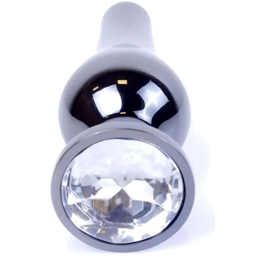 Анальная пробка с кристаллом BOSS of TOYS Boss Series - Jewellery Dark Silver BUTT PLUG Clear, BS6400057: Особенности С кристаллами