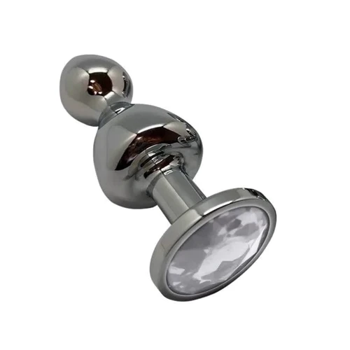 Анальная пробка Wooomy Lollypop Double Ball Metal Plug L
