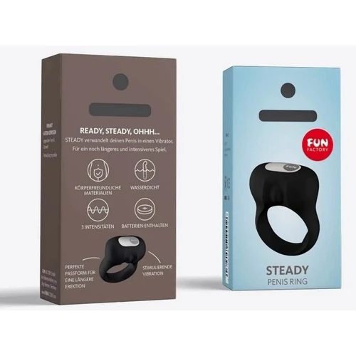 Эрекционное виброкольцо Fun Factory Steady Black: Цвет черный