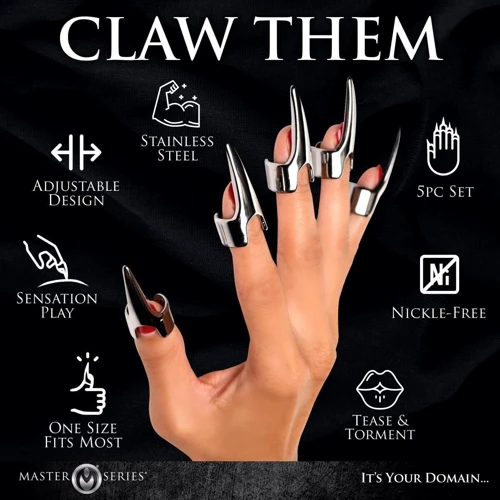 Набір каблучок з пазурами Master Series Five-Piece Sensation Claw Rings - Silver: Країна-виробник товару США