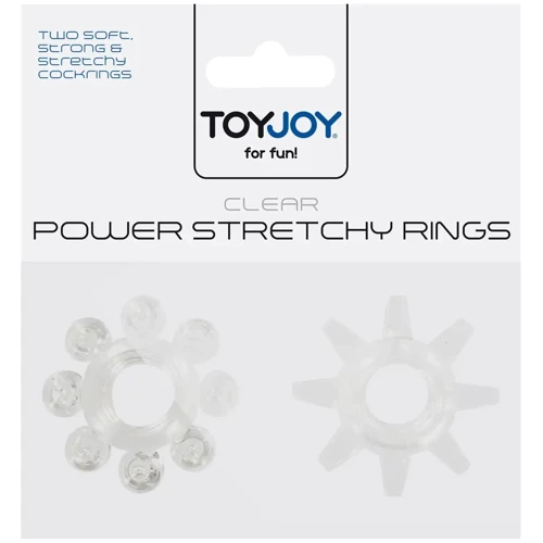 Набор из 2 шт колец на пенис Toy Joy - Power stretchy Rings Clear (10459-CLEAR)