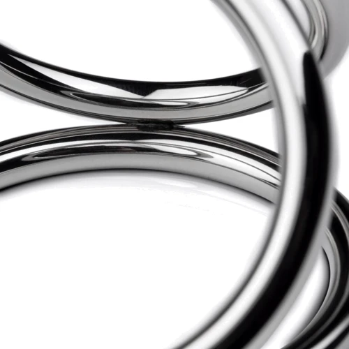 Тройное эрекционное кольцо Sinner Gear Unbendable - Triad Chamber Metal Cock and Ball Ring - Medium фото 4