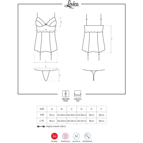 Корсет з підтяжками для панчіх Obsessive Lovica corset, XXL фото 7