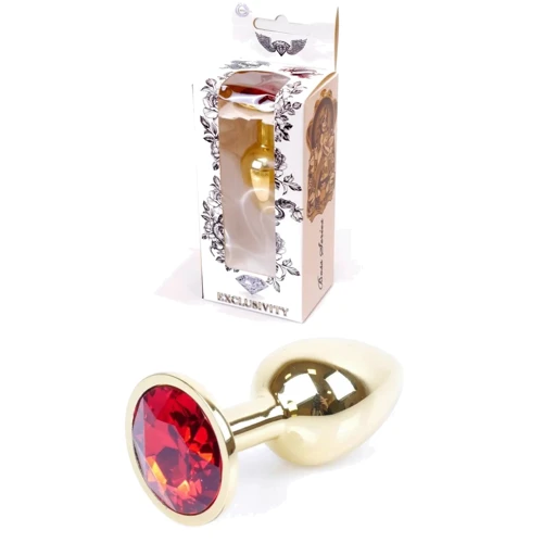 Анальная пробка с кристаллом BOSS of TOYS Boss Series - Jewellery Gold PLUG Red S, BS6400019