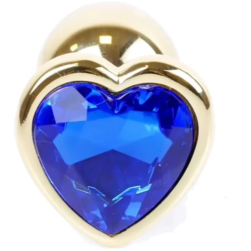 Анальная пробка Boss Series - Jewellery Gold Heart PLUG Dark Blue S (BS6400041): Особенности С кристаллами
