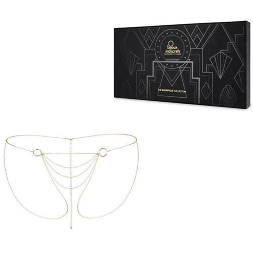 Ланцюжок-трусики Bijoux Indiscrets Magnifique Bikini Chain – Gold, прикраса для тіла: Розмір Универсальный