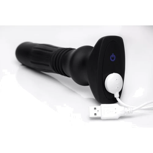 Анальный вибратор с толчковыми движениями Thunderplugs Silicone Swelling & Thrusting Plug with Remote Control: Тип и форма Вибромассажер