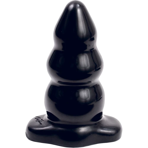 Анальна пробка Tripple Ripple Butt Plug Large, 11.6x6 см, чорний