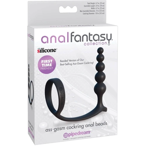 Эрекционное кольцо со стимулятором простаты Pipedream AFC Ass-Gasm Cockring Anal Bead: Материал Силикон