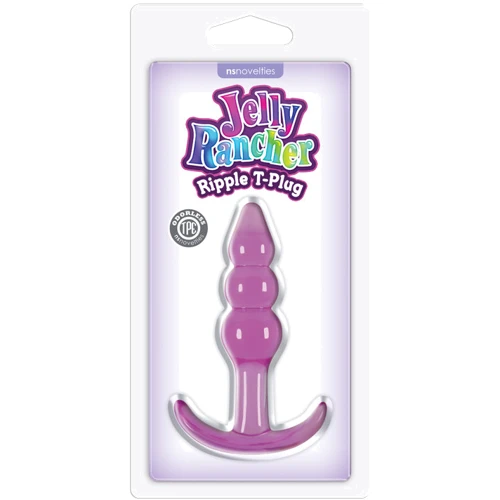 Анальная пробка Jelly Rancher T-plug Ripple, 7,6х3,2 см, фиолетовый: Для кого Унисекс