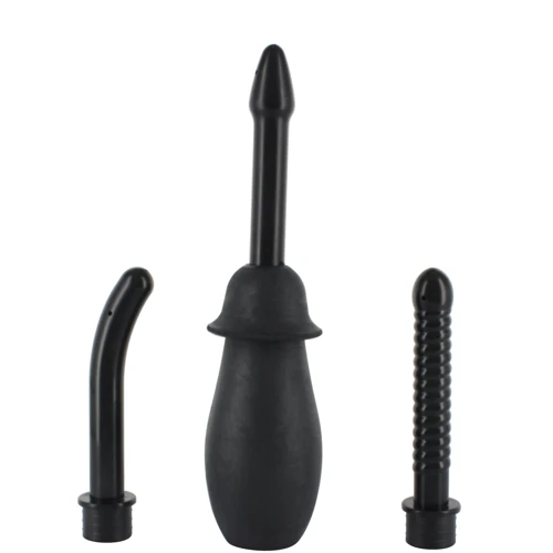 Анальный душ с тремя насадками Seven Creations Anal Douche Kit, 16-11BLK-BXSC