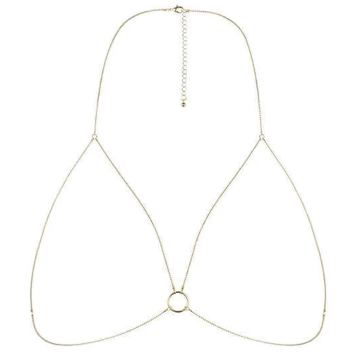 Украшение-портупея Bijoux Indiscrets Magnifique Bra Chain - Gold: Применение На тело