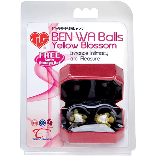 Вагинальные шарики TLC CyberGlass Ben Wa Balls, желтый