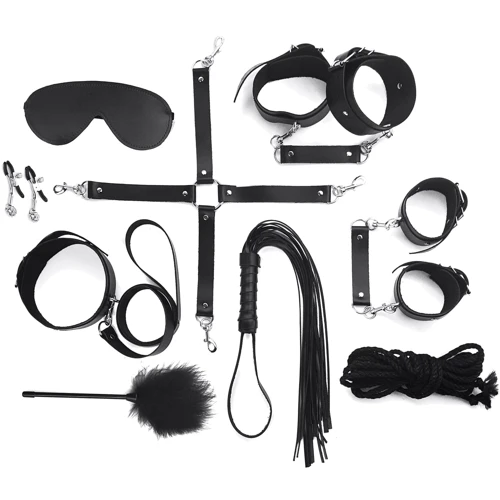 Набор Art of Sex - BDSM Set Leather, 10 предметов, натуральная кожа, черный: Производитель Art of Sex