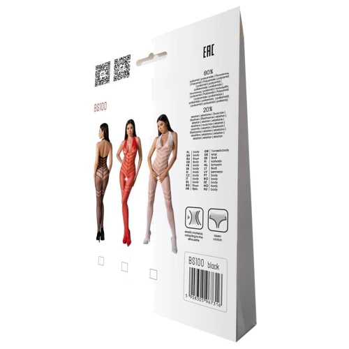 Бодістокінг із плетенням на животику Passion BS100 One Size red: Матеріал Полиамид