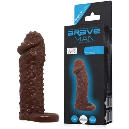 Насадка - презерватив LYBAILE Brave Man, коричнева (BI-016013): Призначення Для збільшення