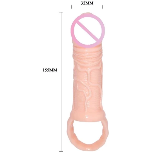 Насадка на член LYBAILE Pretty Love Penis Sleeve Breyden Flesh: Назначение Для увеличения