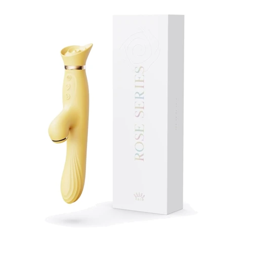 Вибратор с подогревом и вакуумной стимуляцией клитора Zalo - ROSE Vibrator Lemon Yellow: Тип управления Кнопочное