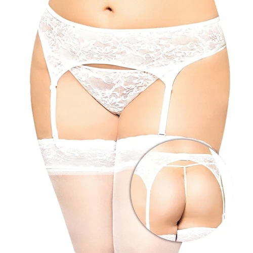 Пояс для чулок SoftLine - Garterbelt 3316, Plus Size, XL (white)