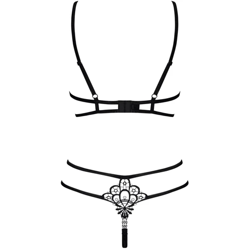 Сексуальный комплект Obsessive Badossa 2-pcs set black L/XL: Узор Однотонный