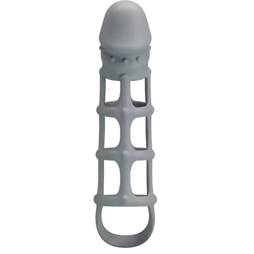 Ажурна насадка LYBAILE Penis Sleeve With Ball Strap, BI-026234: Матеріал силікон
