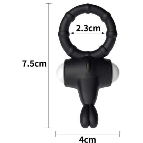 Виброкольцо LoveToy Power Clit Cockring Thriller Black фото 5