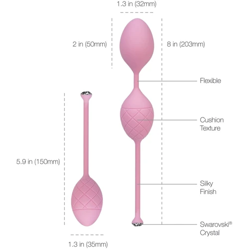 Розкішні вагінальні кульки PILLOW TALK - Frisky Pink з кристалом Сваровські фото 8