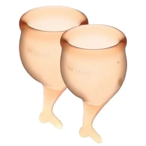 Набор менструальных чаш Satisfyer Feel Secure (orange), 15мл и 20мл, мешочек для хранения