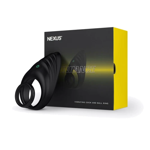 Эрекционное виброкольцо Nexus Enhance Vibrating Cock and Ball Ring, двойное фото 5