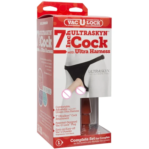 Страпон Doc Johnson Vac-U-Lock - 7 Inch ULTRASKYN Ultra Harness: Тип Реалистичные