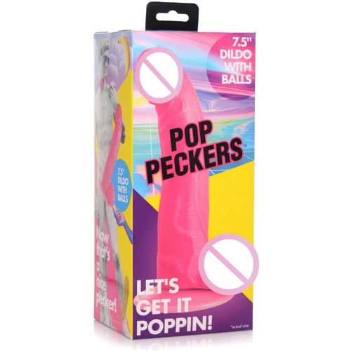 Фаллоимитатор Pop Peckers 7.5" Dildo Pink: Мошонка Есть