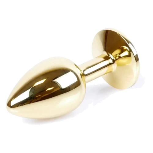 Анальная пробка с кристаллом BOSS of TOYS Boss Series - Jewellery Gold PLUG Green S, BS6400024: Материал Медицинский металл