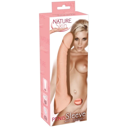 Насадка на член Nature Skin Penis Sleeve With Extension: Материал TPE (термопластичный эластомер)