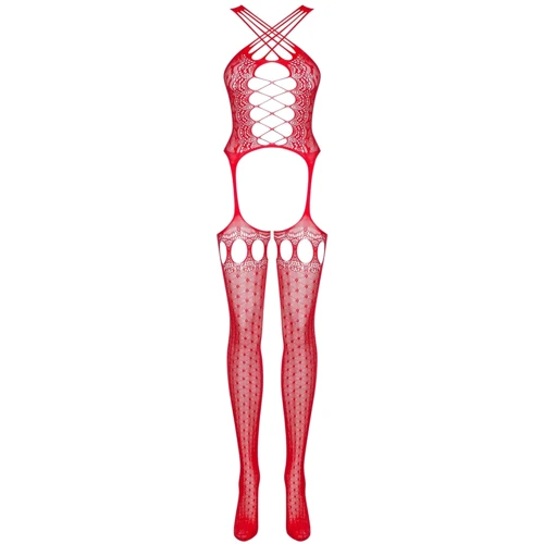 Бодістокінг Obsessive Bodystocking G313 red S/M/L: Матеріал Нейлон