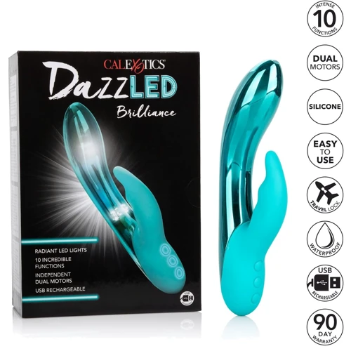 CalExotics DazzLED Brilliance - вібратор кролик з led підсвічуванням, 12.75x3.25 см: Тип і форма Кролики, Вібромасажер