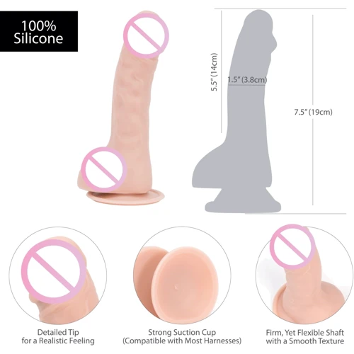 Изогнутый фаллоимитатор на присоске ADDICTION — BRAD 7,5" Dildo With Balls, Beige: Тип Классические дилдо