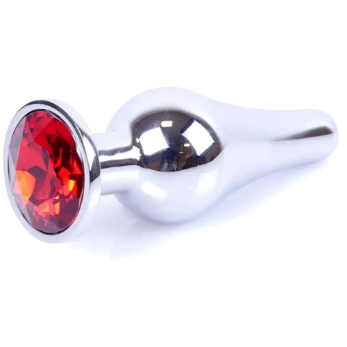 Анальна пробка із кристалом BOSS of TOYS Boss Series - Jewellery Silver BUTT PLUG Red, BS6400073 фото 8