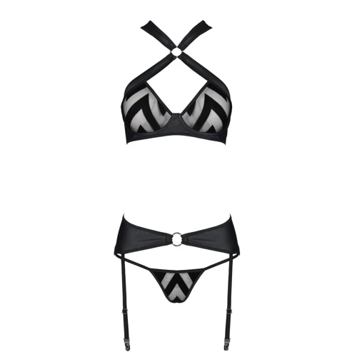 Сетчатый набор с узором Hima Set black L/XL - Passion: Для кого Для женщин