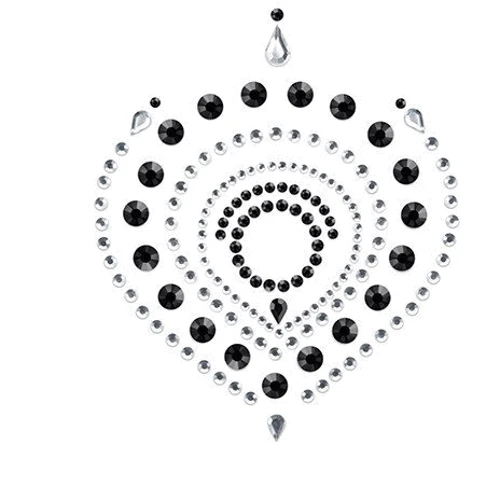 Прикраси для грудей та бікіні зі стразами Bijoux Indiscrets FLAMBOYANT (сріблясто-чорний): Декор Стрази